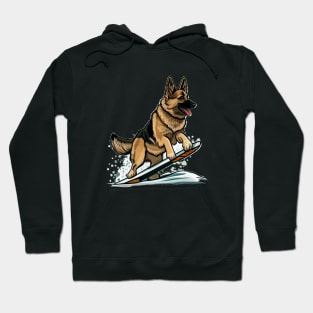 Support the Environment in Style - German Shepherd Snowboarding Design Hoodie